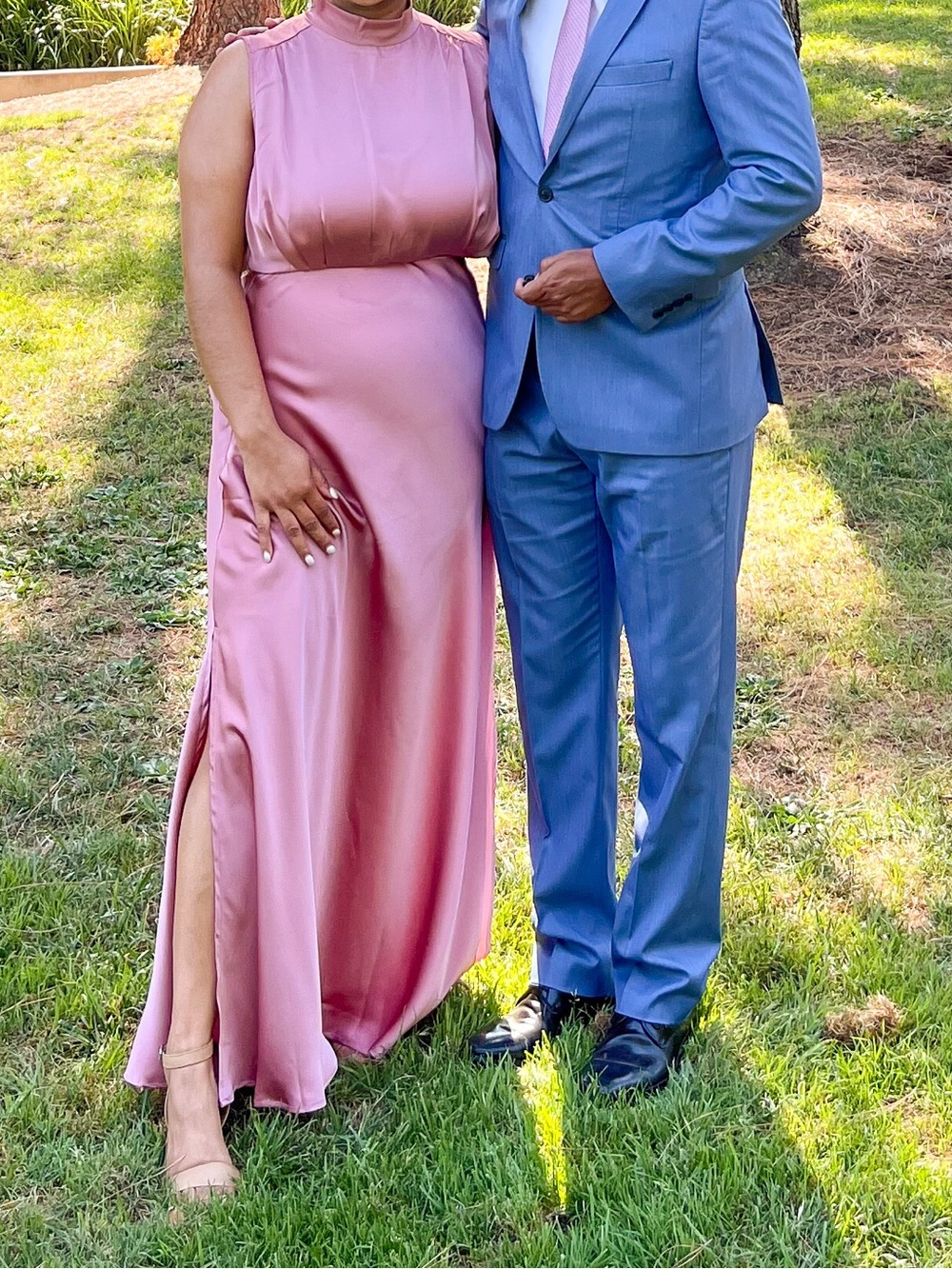 Lulu's Dusty Pink Halter Evening Dress